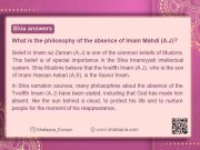 Shia answers: What is the philosophy of absence of Imam Mahdi (AJ)?