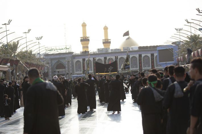 Condolence processions  flock to the holy shrines of Imam Al-Hussayn and of Al-Abbas (pbut) for martyrdom anniversary of Imam As-Sajjad (pbuh)