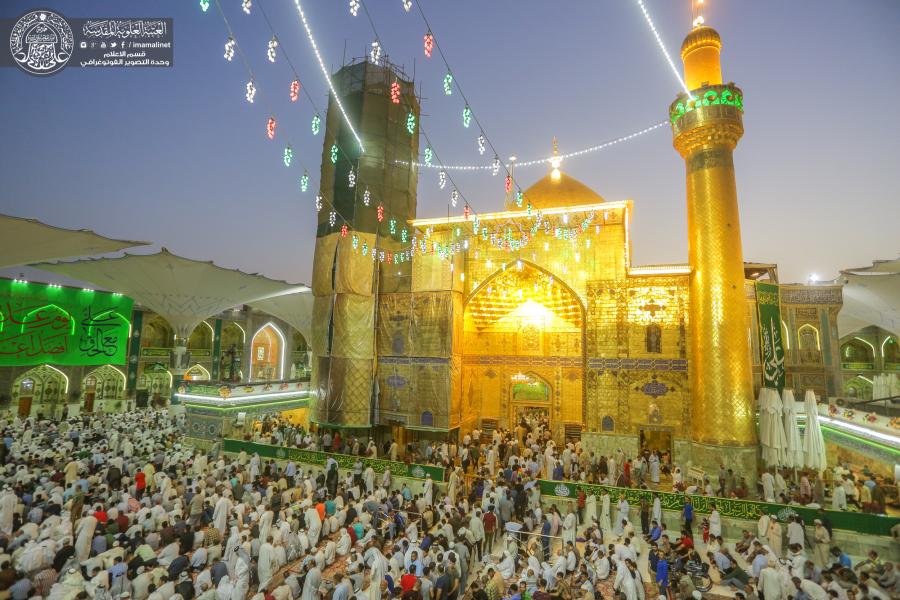 thousands of pilgrims celebrating eid al ghadir at imam alis holy shrine