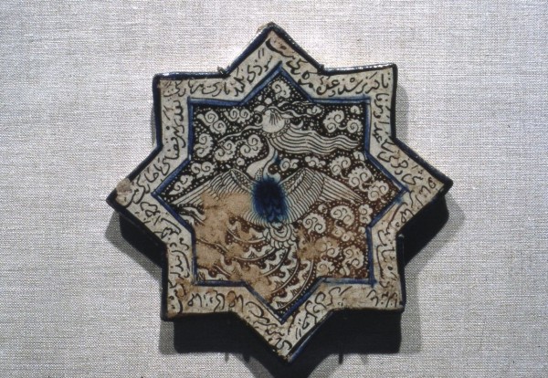 Eight Pointed Star Tile with Simurgh  Phoenix 